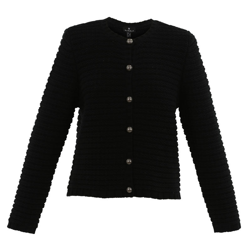 Boxy Cardigan in Black Collen Clare