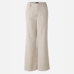 Wide Leg Corduroy Trousers in Light Beige Melange