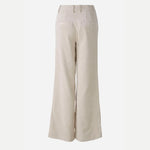 Wide Leg Corduroy Trousers in Light Beige Melange