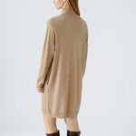 Turtleneck Knitted Dress in Beige Melange