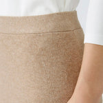 Wool Mix Knitted Skirt in Beige Melange