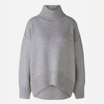 Wool Mix Funnel Neck Jumper in River Stone