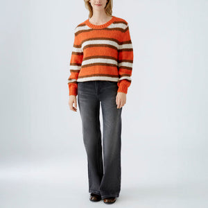 Striped Jumper in Red Stone