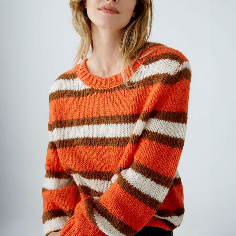 Striped Jumper in Red Stone