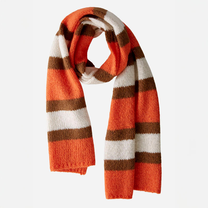 Striped Scarf in Red Stone