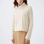 Cotton Mix Cable Knit in Whitecap Grey