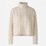 Cotton Mix Cable Knit in Whitecap Grey