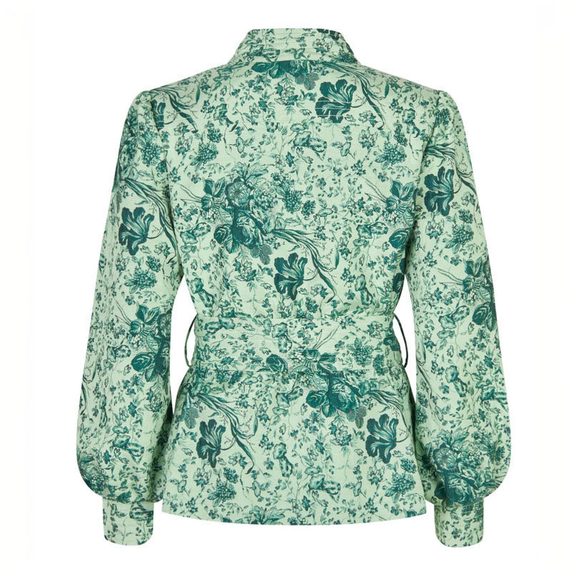 Anitta Jacket with Belt in Botanic Green