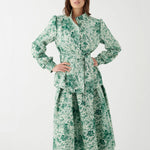 Anitta Jacket with Belt in Botanic Green