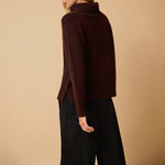 Ulla Roll Neck Jumper in Chocolate Brown