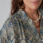 Phoenix Spiral Blues Blouse in Lapis Lazuli