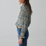 Phoenix Spiral Blues Blouse in Lapis Lazuli