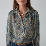 Phoenix Spiral Blues Blouse in Lapis Lazuli