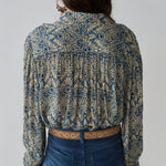 Phoenix Spiral Blues Blouse in Lapis Lazuli