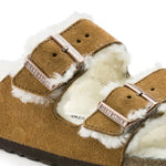 Arizona Shearling Suede Leather Sandals Mink