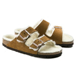 Arizona Shearling Suede Leather Sandals Mink