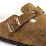 Boston Shearling Suede Leather Sandals in Mink