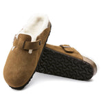 Boston Shearling Suede Leather Sandals in Mink