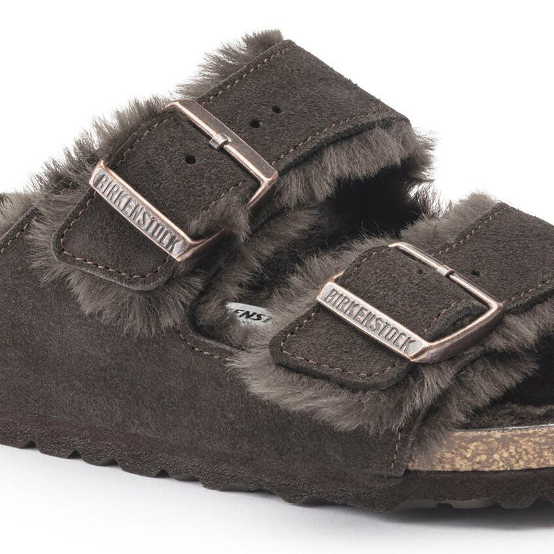 Birkenstock arizona shearling mocha suede sandal online