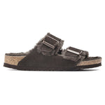 Arizona Shearling Suede Leather Sandals in Mocha