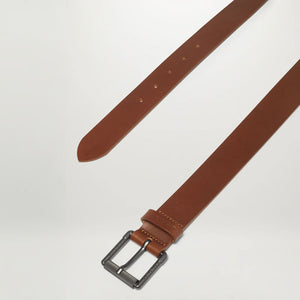 Roller Buckle Belt in Earth Brown