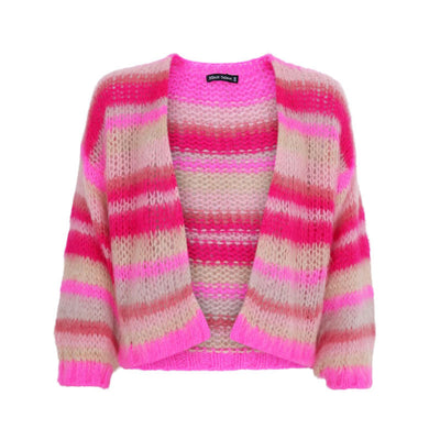 BLACK COLOUR Casey Multi Striped Cardigan in Pink Passion