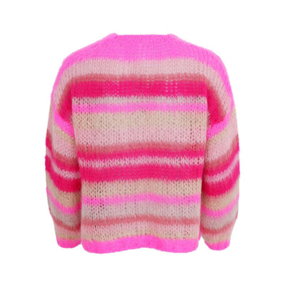 BLACK COLOUR Casey Multi Striped Cardigan in Pink Passion