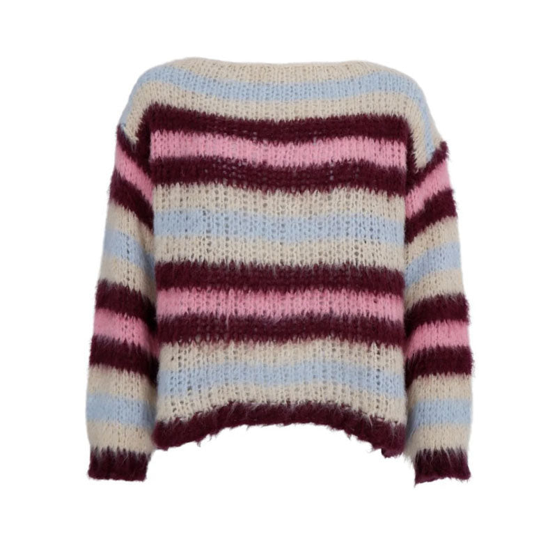 BLACK COLOUR Effie Striped Jumper in Bluish Plum