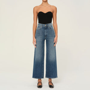 Hepburn Wide Leg Jeans in Seagate