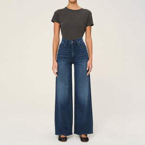 Hepburn Wide Leg Jeans in Stream