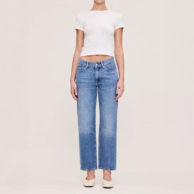 DL1961 Romie Slim Straight Mid Rise Highluxe Jeans in Meadow Lake