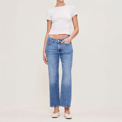 DL1961 Romie Slim Straight Mid Rise Highluxe Jeans in Meadow Lake