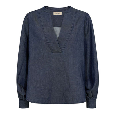 MMYen Denim Blouse in Dark Blue