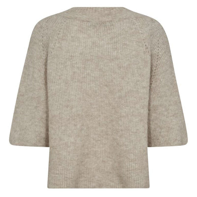 MOS MOSH MMTaci 3/4 V-Neck Knit in Feather Grey