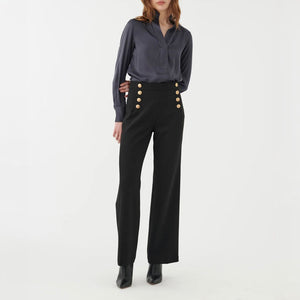 Nate Blouse with High Cuffs in Inkpot