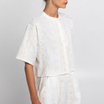 GREEK ARCHAIC KORI Pixel Shirt in White/Ecru Gold