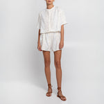 GREEK ARCHAIC KORI Pixel Shirt in White/Ecru Gold