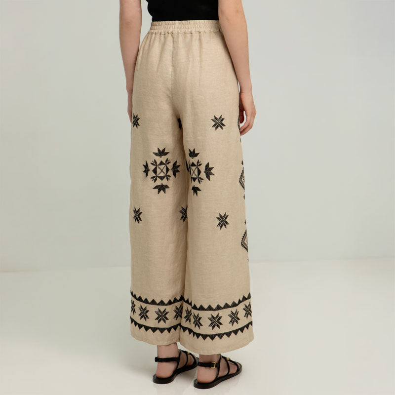 GREEK ARCHAIC KORI Lefkada Trouser in Beige/Black