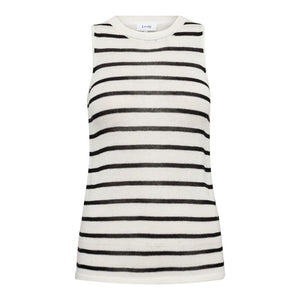 Gaba 2 Stripe Vest Top in Star White Combo