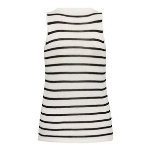 Gaba 2 Stripe Vest Top in Star White Combo