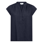 Naja 19 Linen Mix Top in Dark Navy