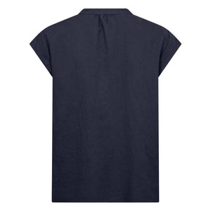 Naja 19 Linen Mix Top in Dark Navy