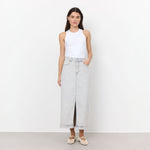 Gill 1 Denim Maxi Skirt in Icy Grey