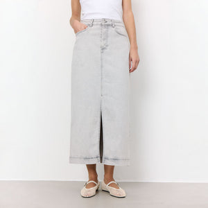 Gill 1 Denim Maxi Skirt in Icy Grey