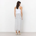 Gill 1 Denim Maxi Skirt in Icy Grey