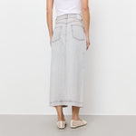 Gill 1 Denim Maxi Skirt in Icy Grey