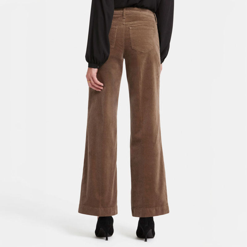 Teresa Wide Leg Velvet Trousers in Elmwood