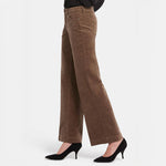 Teresa Wide Leg Velvet Trousers in Elmwood