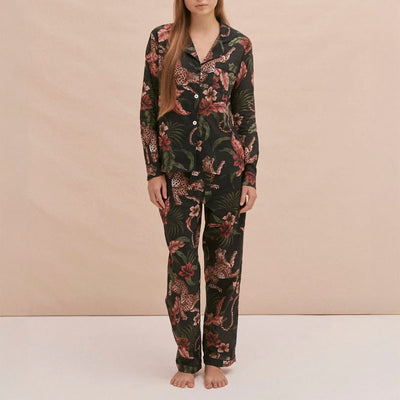 DESMOND & DEMPSEY Soleia Long PJ Set in Navy