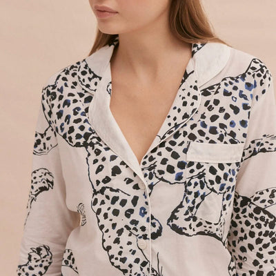 The Jag Print Long PJ Set in Cream